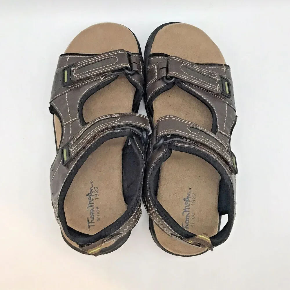 Thom McAn Daniel MemoTech  Sandals Men’s 9 Dark Brown & Black Beach Sport Shoes
